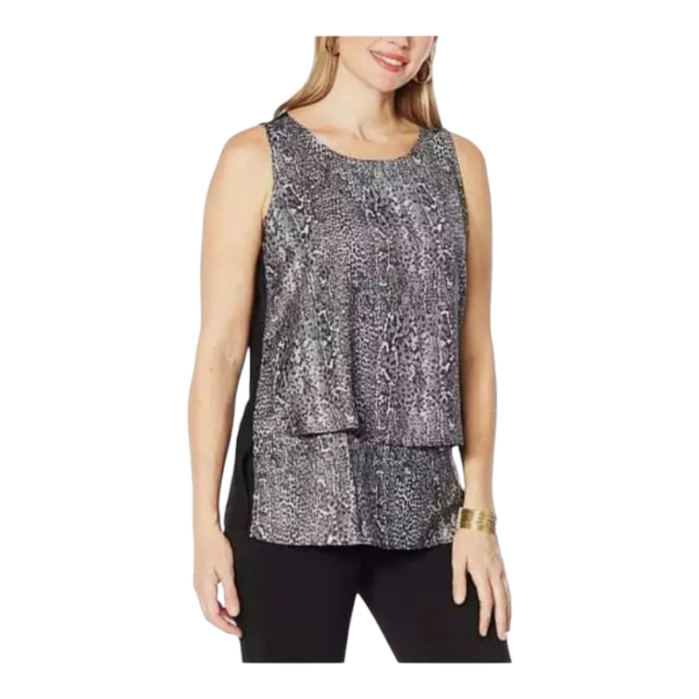 Diane Gilman DG2 sleeveless animal print tank size L